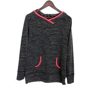 RBX Black Gray Heather Long Sleeve Hooded Sweatshirt Women's Size Medium